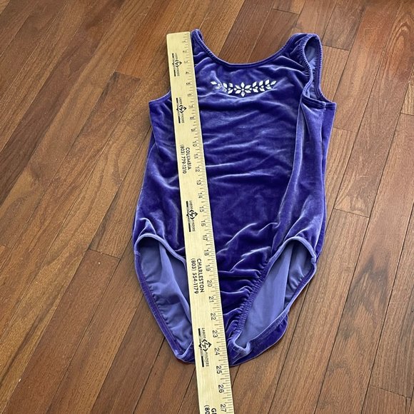 GK Elite Sportswear Purple Velour Gem Front Leotard Size Adult Large - Picture 8 of 11